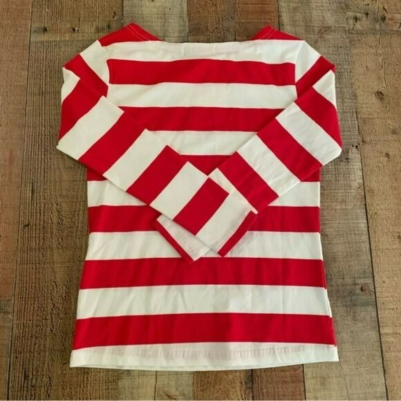 SSLR girls collection red and white striped long sleeve shirt -M - Picture 5 of 7